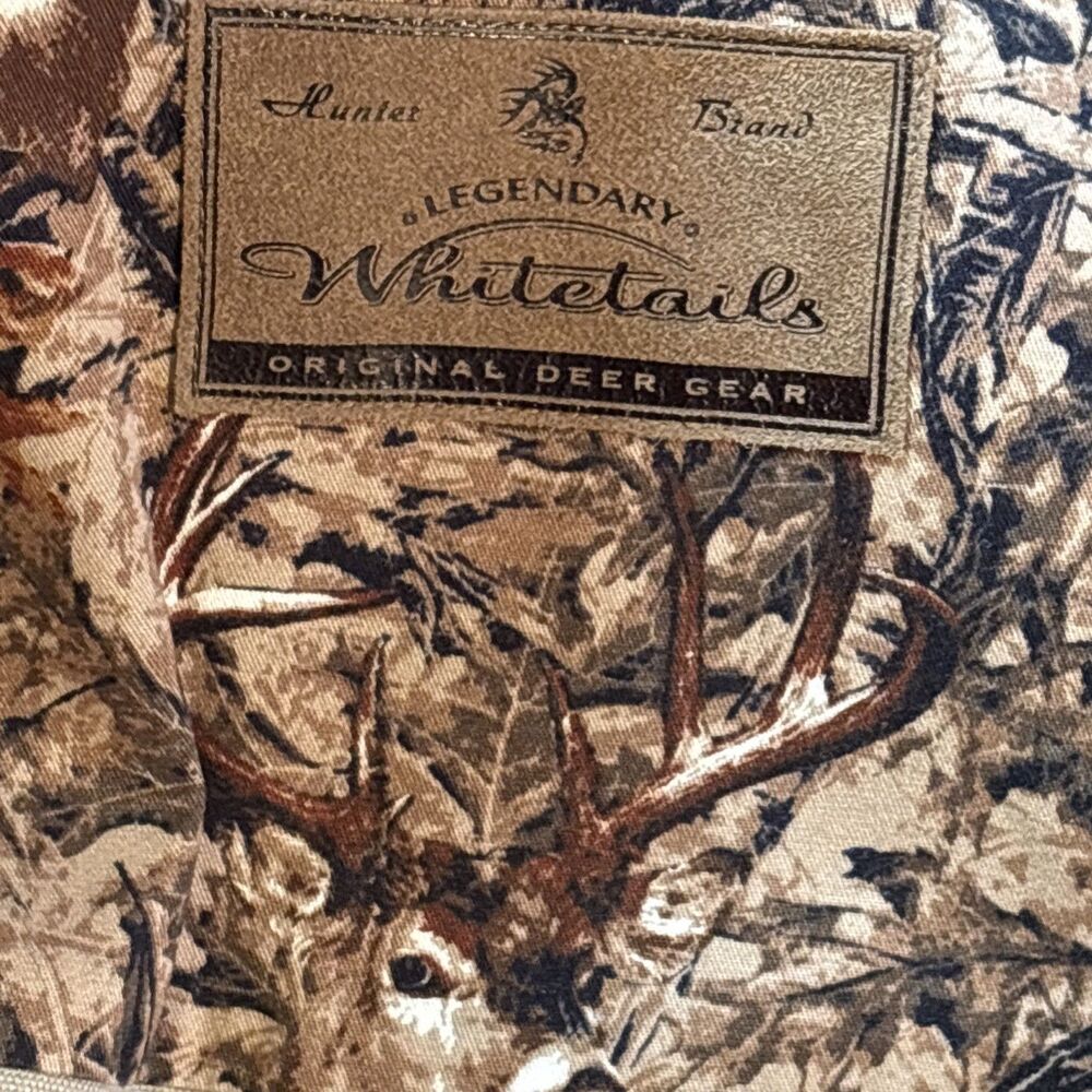 Legendary Whitetails Original Deer Gear XL Canvas Button Buck Shirt Camo Vtg NOS